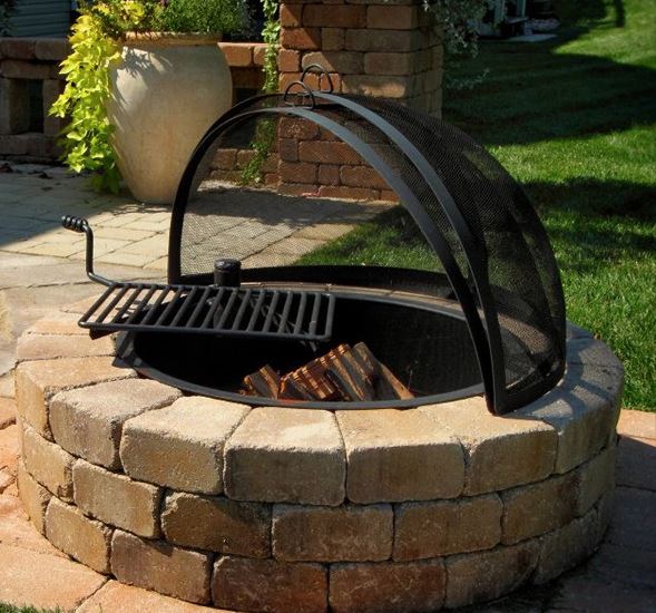 Compact Fire Ring Kit Necessories, Rockwood Steel Insert And Cooking Grate For Ring Fire Pit